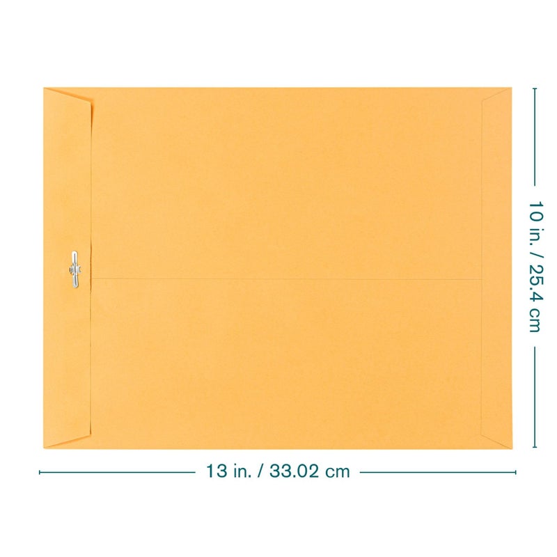 EnDoc 10 x 13 Clasp Envelopes â€“ 100 Pack Brown Kraft Catalog Envelopes with Clasp Closure & Gummed Seal â€“ 28lb Heavyweight Paper 10x13 inches Envelopes for Home, Office, Business, Legal or School - Image 2